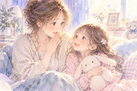 新しく妹ができて戸惑いながら見つめる女性