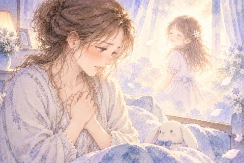 妹を思い出して静かに涙を流す女性